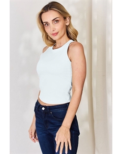 Полноразмерная узкая майка с круглым вырезом, белый Fashnzfab