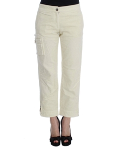 Хлопковые укороченные женские брюки-капри карго, бежевый Ermanno scervino