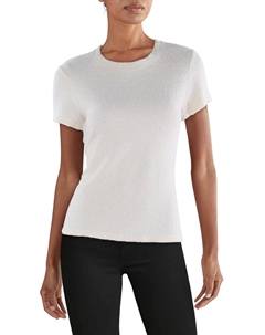 Женская футболка с круглым вырезом из ткани букле, слоновая кость Theory