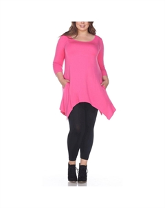 Плюс Makayla Женская струящаяся туника-топ, фуксия White mark