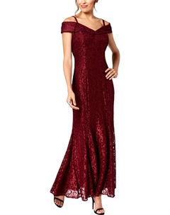 Женское кружевное вечернее платье с открытыми плечами Petites R&m richards