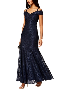 Женское кружевное вечернее платье с открытыми плечами Petites R&m richards