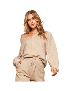 Однотонный вязаный свитер, серо-коричневый Fashnzfab