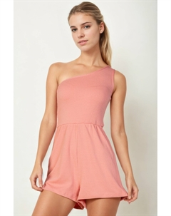 Женский комбинезон на одно плечо с высокой талией, цвет salmon Fashnzfab