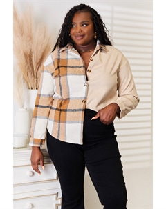 Рубашка с приспущенными плечами и клетчатым принтом, цвет plaid Fashnzfab