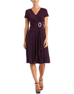 Женское коктейльное платье длиной до колен из матового джерси, цвет merlot R&m richards