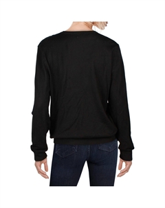 Женский свитер-пуловер с круглым вырезом и стразами, черный Yal new york