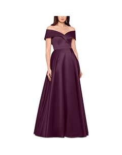 Женское вечернее платье из тафты с открытыми плечами Xscape