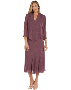 Женское шифоновое платье без рукавов с жакетом, темно-розовый R&m richards