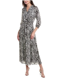 Макси-платье с поясом, черный Vince camuto