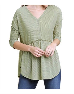 Полосатый топ Babydoll в цвете Sage Umgee