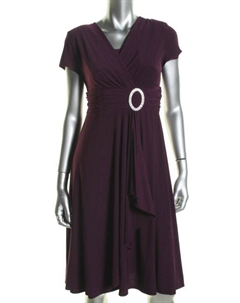 Женское коктейльное платье длиной до колен из матового джерси, цвет plum R&m richards