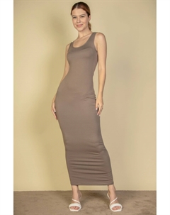 Женское однотонное базовое макси-платье, серо-коричневый Fashnzfab