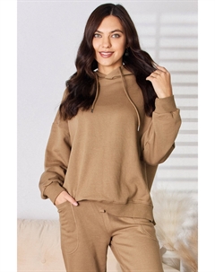 Толстовка с капюшоном и длинными рукавами на завязках, цвет mocha Fashnzfab