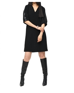 Минималистичное платье с разрезом черного цвета Joseph ribkoff