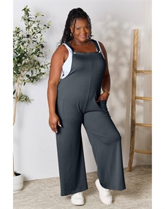 Полноразмерный комбинезон с широкими лямками и карманами, цвет cloudy blue Fashnzfab