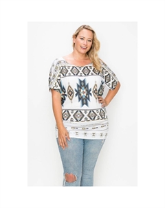 Блузка женская, белый/мультиколор Fashnzfab