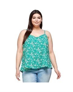 Топ-комбинезон большого размера с мелким цветочным принтом, зеленый Fashnzfab