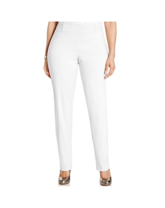 Плюс Женские Узкие Брюки Повседневные Плоские Передние Брюки, цвет bright white Jm collection