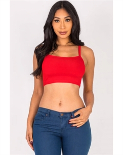 Укороченный топ-майка в рубчик, цвет chili red Fashnzfab