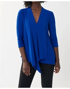 Туника с V-образным вырезом и драпировкой цвета королевского сапфира, цвет royal sapphire Joseph ribkoff