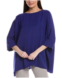 Блузка Twill с рукавами 3/4 и драпировкой, синий St. john