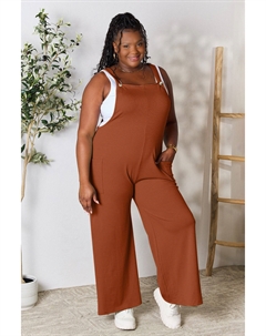 Полноразмерный комбинезон с широкими лямками и карманами, цвет ochre Fashnzfab