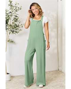 Полноразмерный комбинезон с широкими лямками и карманами, цвет gum leaf Fashnzfab