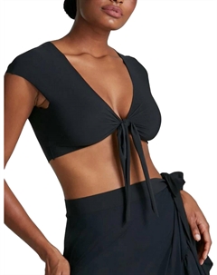 Классический укороченный топ-накидка черного цвета Commando