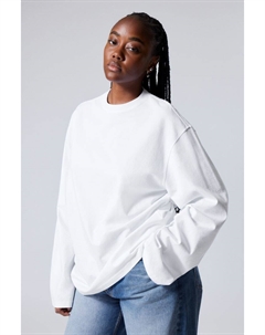 Футболка оверсайз с длинными рукавами, белый Weekday