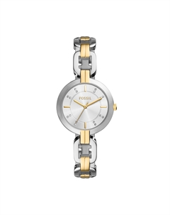 Женские часы Kerrigan с тремя стрелками, двухцветная нержавеющая сталь, цвет 2-tone Fossil