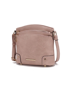 Женская сумка через плечо Kenya Crossbody из стильной веганской кожи с золотистыми акцентами от Mia K, розовый Mkf collection by mia k.