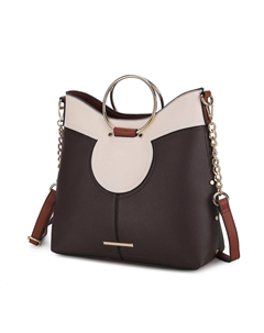 Женская сумка-портфель Kylie Top Handle Satchel из веганской кожи от Mia k, цвет coffee Mkf collection by mia k.