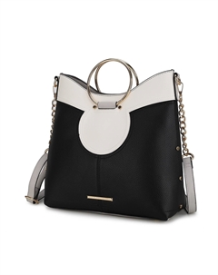 Женская сумка-портфель Kylie Top Handle Satchel из веганской кожи от Mia k, черный Mkf collection by mia k.