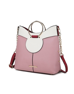 Женская сумка-портфель Kylie Top Handle Satchel из веганской кожи от Mia k, розовый Mkf collection by mia k.