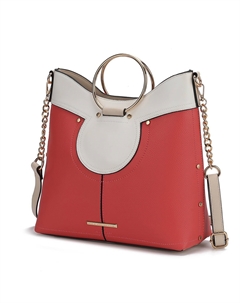 Женская сумка-портфель Kylie Top Handle Satchel из веганской кожи от Mia k, персиковый Mkf collection by mia k.