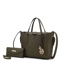 Женская сумка-тоут Bruna с кошельком в комплекте от Mia K, оливковый Mkf collection by mia k.