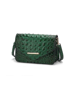 Сумка через плечо Vanta Saddle из веганской кожи с тиснением под крокодила, зеленый Mkf collection by mia k.