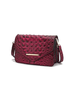 Сумка через плечо Vanta Saddle из веганской кожи с тиснением под крокодила, фуксия Mkf collection by mia k.