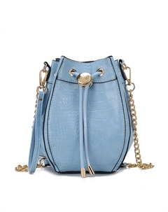 Женская сумка-хобо Cassidy из веганской кожи с тиснением под крокодила, светло-голубой Mkf collection by mia k.