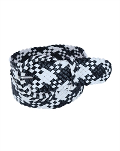 Женский плетеный широкий ремень в клетку с соответствующей пряжкой, черно-белый Ctm