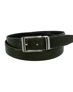 Большой и высокий кожаный ремень для платья с крокодиловым принтом и пряжкой-зажимом, оливковый Ctm