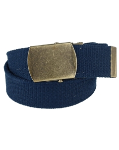 Ремень из хлопковой ткани шириной 1,5 дюйма с регулируемой пряжкой в ​​военном стиле, темно-синий Ctm