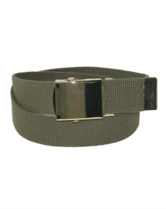 Большой и высокий хлопковый регулируемый ремень с латунной пряжкой, оливковый Ctm