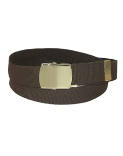Большой и высокий хлопковый регулируемый ремень с латунной пряжкой, коричневый Ctm
