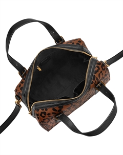 Женская сумка-портфель Carlie Printed, коричневый Fossil