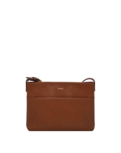 Женская сумка через плечо Phoebe из кожи, маленькая, коричневый Fossil