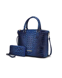 Женская сумка-тоут Liora с кошельком, сумка-кошелек из веганской кожи с тиснением под крокодила, синий Mkf collection by mia k.