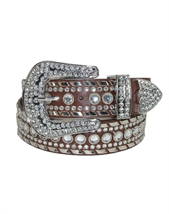 Женский ремень со стразами в стиле вестерн шириной 1 1/2 дюйма (доступны большие размеры), коричневый Ctm