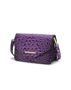 Сумка через плечо Vanta Saddle из веганской кожи с тиснением под крокодила, фиолетовый Mkf collection by mia k.